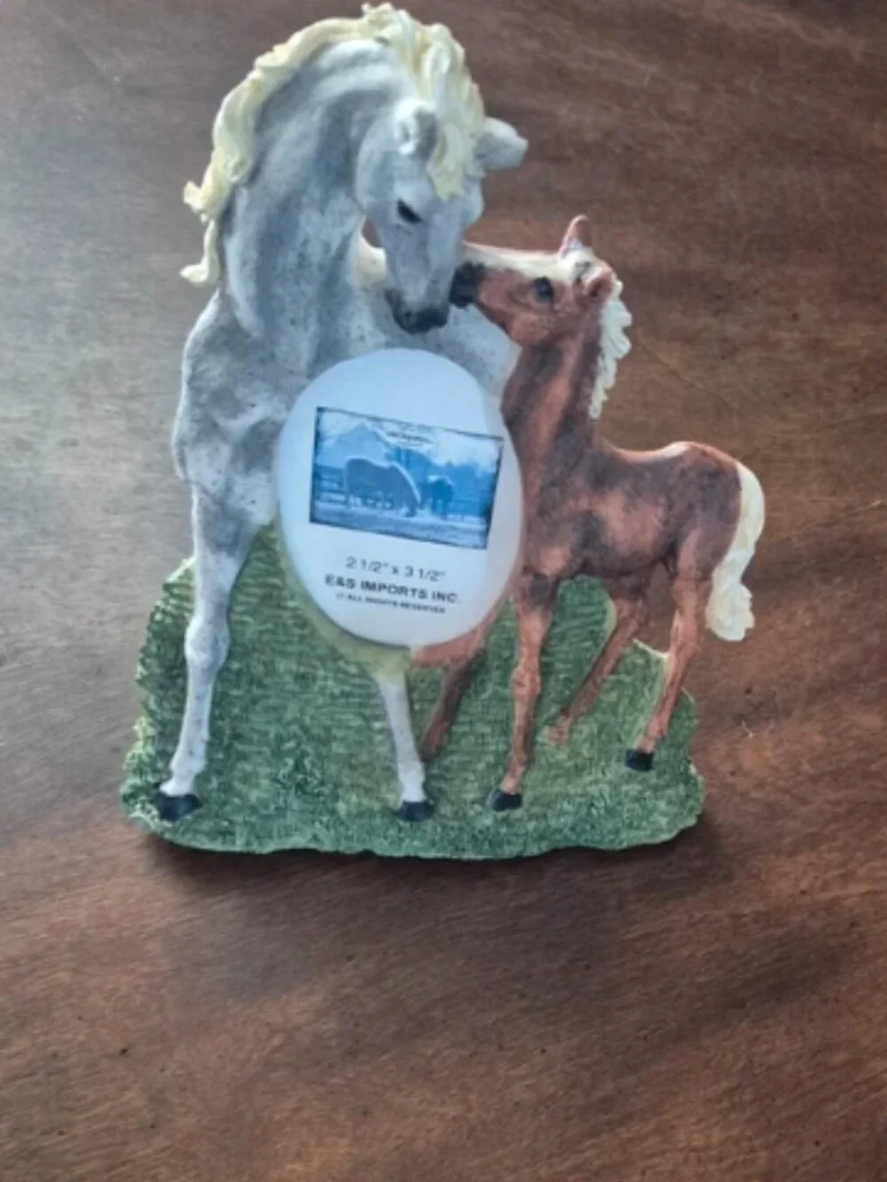 Photo frame Horses mare foal holds photo 2.5x3.5 new